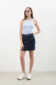 Kadın Rins Mini Jean Etek - 1