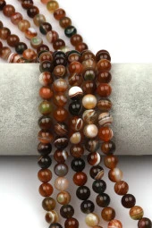 Madagaskar Akik Doğal Taş Dizi 8 mm Küre Kesim - 1