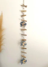 Duvar Balkon Teras Ağaç Cafe Ahşap Balık Sopa Taş Çakıl Taşı Ev Ofis Dekor - 1