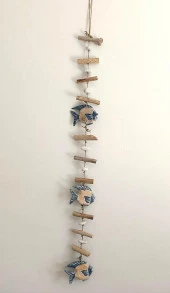 Duvar Balkon Teras Ağaç Cafe Ahşap Balık Sopa Taş Çakıl Taşı Ev Ofis Dekor - 3