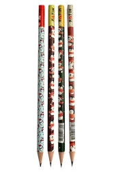 Penguen Yuvarlak Kurşun Kalem 4 Adet 1 Paket Fatih Kurşun Kalem 2B Siyah Kurşun Kalem Penguen Desenli 2 B Kalem - 3