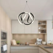 TT Aydınlatma TT306-25-SY  Orta Kavis Mat Siyah Ledli Avize thumbnail 2