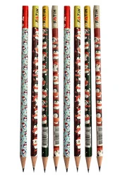 Penguen Yuvarlak Kurşun Kalem 8 Adet 1 Paket Fatih Kurşun Kalem 2B Siyah Kurşun Kalem Penguen Desenli 2 B Kalem - 1