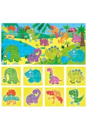 Headu 8 1 Çift Taraflı Dinazor Puzzle - 2