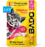 Bado Yavru Yaş Kedi Maması Tavuk Etli 85Gr 12'li - 2