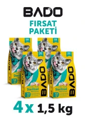 Bado Kısırlaştırılmış Kedi Maması Tavuk Etli 1,5 Kg 4'lü - 2