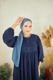 ÖRME TESETTÜR ELBİSE LACİVERT - 1