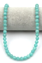 Amazonit (AAA Kalite) Doğal Taş Dizi 8 mm Küre Kesim thumbnail 2