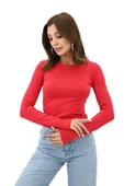 Kadın Bisiklet Yaka Uzun Kollu Body 1638-24 - 8