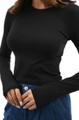 Kadın Bisiklet Yaka Uzun Kollu Body 1638-24 - 6