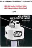 Şarjlı Solar Güneş Enerjili Ortam Aydınlatma ve Fener Özelik Powerbank Şarjlı Kamp, , Bahçe Ev Lamba - 1