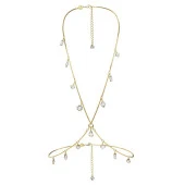 5670555 Swarovski Kolye Dextera body chain, Mixed cuts, White, Gold-tone plated - 1
