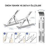 Alüminyum Ayarlanabilir Notebook Stant Macbook Laptop Standı - 2