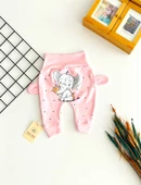Neşeli Bebekler Kulaklı Baskılı Mevsimlik Kumaş Tek Alt Pembe - 1