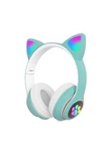 ELROND A+ Kalite Vilya Kedi Kulağı Detaylı Bluetooth Kablosuz Uyumlu  Kulaklık Çocuk Oyuncu + Aux Kablo - 1