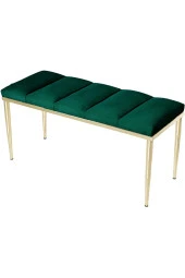 Vesta Gold Yeşil-kapitoneli Model Puf&bench&koltuk-oturak-uzun Makyaj Puff-yatak Odası Ucu&önü - 2