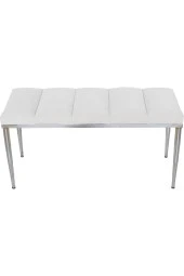 Vesta Sılver Beyaz-kapitoneli Model Puf&bench&koltuk-oturak-uzun Makyaj Puff-yatak Odası Ucu&önü - 3