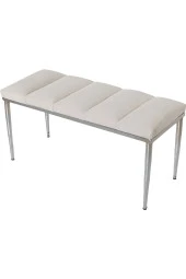 Vesta Sılver Krem-kapitoneli Model Puf&bench&koltuk-oturak-uzun Makyaj Puff-yatak Odası Ucu&önü - 2