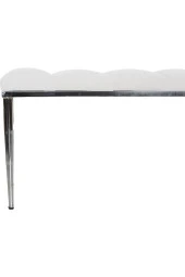 Vesta Sılver Beyaz-kapitoneli Model Puf&bench&koltuk-oturak-uzun Makyaj Puff-yatak Odası Ucu&önü - 4