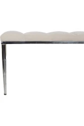 Vesta Sılver Krem-kapitoneli Model Puf&bench&koltuk-oturak-uzun Makyaj Puff-yatak Odası Ucu&önü - 4
