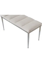 Vesta Sılver Krem-kapitoneli Model Puf&bench&koltuk-oturak-uzun Makyaj Puff-yatak Odası Ucu&önü - 5