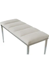 Vesta Sılver Krem-kapitoneli Model Puf&bench&koltuk-oturak-uzun Makyaj Puff-yatak Odası Ucu&önü - 6