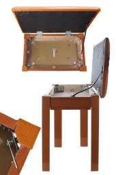 Midex TBX-144OR Üst Kalite Piyano Taburesi Gizli Bölmeli Turuncu Renk (32x54x48) - 2