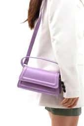 VELSE Özel Renk El Ve Kol Çantası Olarak Tasarlanmış Suni Deri Bayan Omuz Çantası VELSE.MOİ.LİLA thumbnail 1