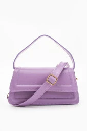 VELSE Özel Renk El Ve Kol Çantası Olarak Tasarlanmış Suni Deri Bayan Omuz Çantası VELSE.MOİ.LİLA thumbnail 2
