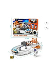 Oyuncak Uzay Pist Astronot Arabası 15 Parça Space Toys & Pilli Uzay Aracı Astronotlu Araba Seti - 2