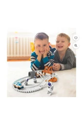 Oyuncak Uzay Pist Astronot Arabası 15 Parça Space Toys & Pilli Uzay Aracı Astronotlu Araba Seti - 4
