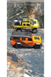 2 Araçlı Set Metal Sesli Ford-150 Jeep Kamyonet Oyuncak Model Landrover Arazi Pickup Jip thumbnail 3