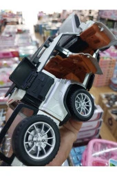 Defender Arazi Diecast Jip 22x9cm Metal 1.24 Koleksıyon Model Araba 6 Kapı Açılır Işık Ses Far Stop - 2