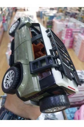 Defender Diecast Jip Yeşil Metal 1.24 Koleksıyon 22x9cm Model Araba 6 Kapı Açılır Işık Ses Far Stop - 3