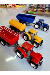 Oyuncak Araba Çiftlik Araçları Römorklu Traktör, Su Tankeri, Saman Taşıyıcı 3 Lü Set - 3