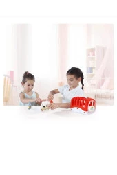 Taşıma Çantalı Oyuncak Köpek Sepet-Kafesli Aksesuarlı Pelüş Kopek Hayvan Set - 2