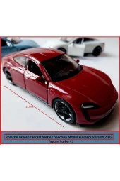 Porsche Taycan Turbo S Kasa 1.36 Diecast Orjinal 2022 Metal Araba Pullback Kapıları Açılır - 2