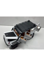 Mercedes G Jip Diecast Metal Model Oyuncak Araba 23 Cm Sesli Işıklı Kaput Bagaj Kapılar Açılabilen - 2