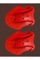 Yüzme Yardımcısı Orta Boy M Beden Çift El Paleti Kırmızı Renk El Paledi - 2