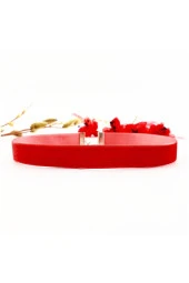Kırmızı Renk Kadın Kadife Choker Kolye - 1