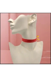 Kırmızı Renk Kadın Süet Choker - 1