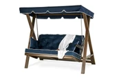 Ahşap Bahçe Salıncağı Meda Ladin Lacivert Yataksız - 1