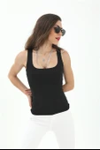 Kare Yaka Kolsuz Atlet - Siyah thumbnail 1
