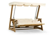 Ahşap Bahçe Salıncağı Sunova Iroko Yataklı ve Ayak Sehpalı - 3