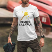 Özel Tasarım Ön ve Arka Baskılı Erkek Tişört - 1