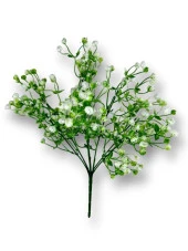 Nettenevime Yapay Çiçek Plastik Yeşil Beyaz Cipso Tohumcuk Demeti 5 Dallı Gelin Çiçeği Ve Aranjman Aradal Çiçeği thumbnail 1