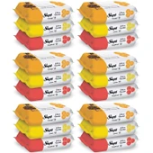 Sleepy Islak Havlu Mendil Meyve Çeşitleri 90 Yaprak (18 Li Set) Plastik Kapaklı (Citrus Garden) - 1