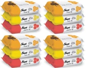Sleepy Islak Havlu Mendil Meyve Çeşitleri 90 Yaprak (12 Li Set) Plastik Kapaklı (Citrus Garden) - 1
