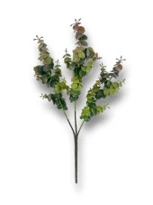 Nettenevime Yapay Çiçek Pastel Yeşil Kahverengi Okaliptus 48cm 3Dallı Uzun Dal Eucalyptus thumbnail 1