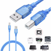 USB 2.0B Filtreli Yazıcı Tarayıcı Ara Kablosu Mavi - 1
